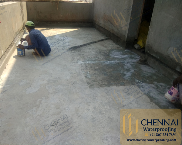 Building Terrace Waterproofing - Terrace Mother Roof Chemical Waterproofing, Residence, choolaimedu, Chennai