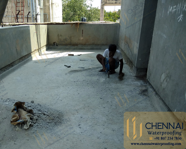 Building Terrace Waterproofing - Terrace Mother Roof Chemical Waterproofing, Residence, Choolaimedu, Chennai