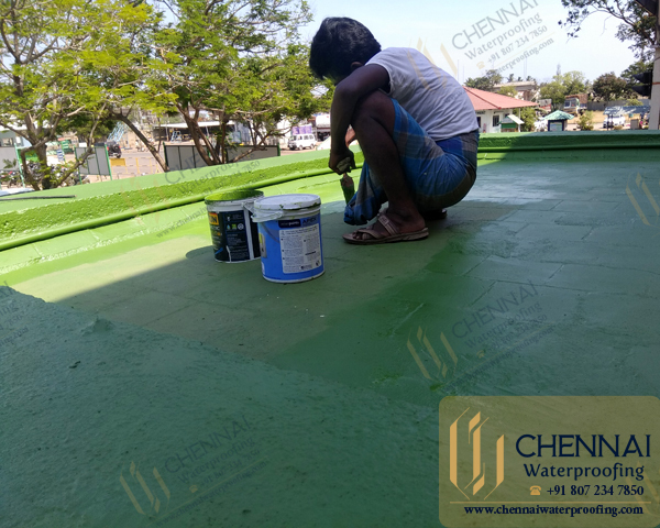 Building Terrace Waterproofing Services - Portico Acrylic Chemical Waterproofing, C P Aqua Culture, Redhills, Chennai.